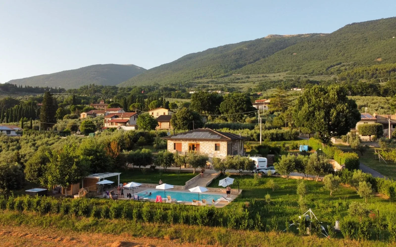 La campagna intorno ad Assisi vista dalla struttura
